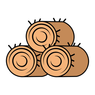 Brown round bales of hay Concept Vector Icon Design, Autumn or Fall activities Symbol, Dry weather Sign, Temperate climates Elements Stock illustration