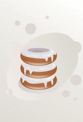 3 donuts on a light background