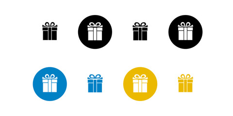 Gift box icons set. Christmas gift or Surprising gift box flat style collection - stock vector.