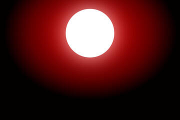 Full moon on red and black background.