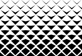 Geometric pattern of black figures on a white background.Option with a SHORT fade out. - obrazy, fototapety, plakaty
