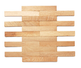 Close up of a solid parquet made of oak wood