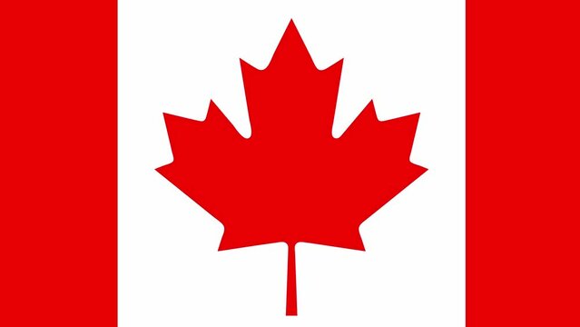 Flag of the Canada, moving sideways, slow motion, close-up.
