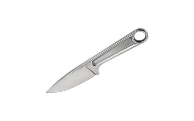 A knife with a metal handle made from a wrench. Tool weapon. Isolate on a white back.