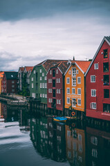 trondheim houses on the river