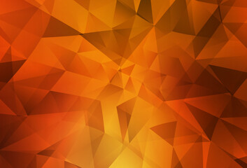 Dark Orange vector gradient triangles pattern.
