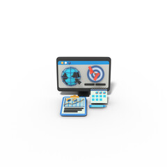 3d Illustration of website target