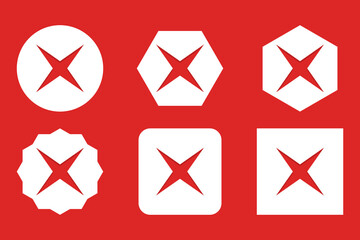 Wrong marks Icon Set, Cross marks, Rejected, Disapproved, No, False, Not Ok, Wrong Choices, Task Completion, Voting. - vector mark symbols in red.