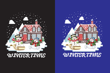 Winter T-Shirt Design Template
