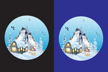 Winter T-Shirt Design Template
