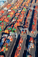 Port of Los Angeles shipping container facility USA