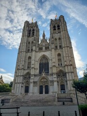Fototapeta premium St Michael and St Gudula Cathedral, Brussels Saint Michael Cathedral Cloud Sky Building Plant