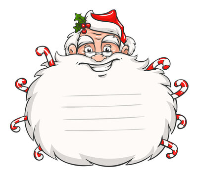 Cute Smiling Santa Claus Head Sticker Beard PNG