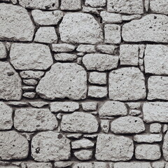 Ancient Inscription Letters Stone Texture Backdrop. Old Weathered Antique Surface. Limestone or Mable background. Black and White