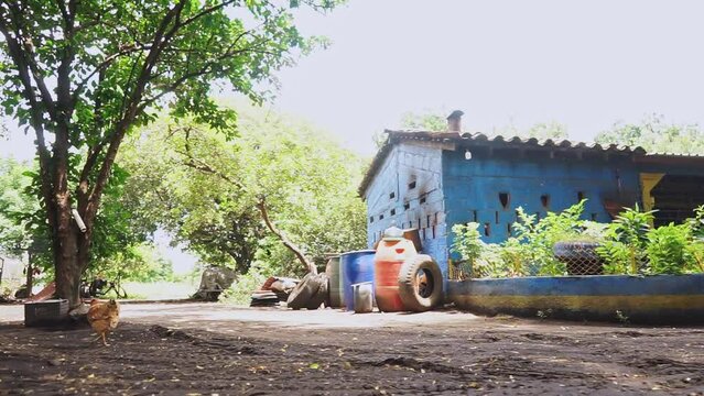Typical country house in a rural area of Central America, Latin America