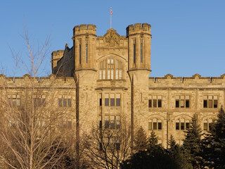 Tower of Connaught building, Ottawa, Ontario, Cananda on a sunny day with clear blue sky 