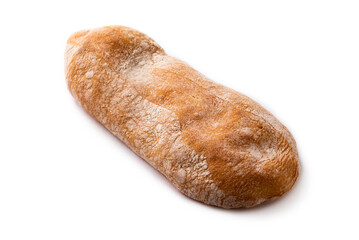 Ciabatta, pane fresco tradizionale italiano, isolato su fondo bianco 