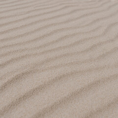 Fototapeta na wymiar Abstract minimal hot summer vacation texture. Closeup view of beach or desert dune sand waves. Aesthetic neutral colour nature landscape