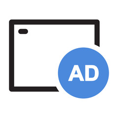 Browser ad block icon. Ad blocker or advertising concept vector illustration