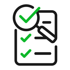 Magnifier assessment checklist icon. Feedback Or checklist concept vector illustration