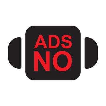 No ads for promotion icon. Ad blocker concept vector illustration