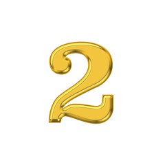Gold 3d number 2, PNG transparent background, birthday celebrations, social media.