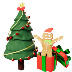 3D Object Rendered Christmas gingerbread