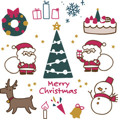 クリスマス素材セット_カラフル