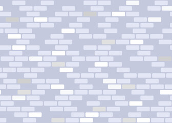 Brick wall seamless pattern. Gray brickwork repeating texture. Bricks masonry background. Vector.