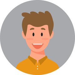 Avatar icon, guy flat style. Vector graphics eps 10.