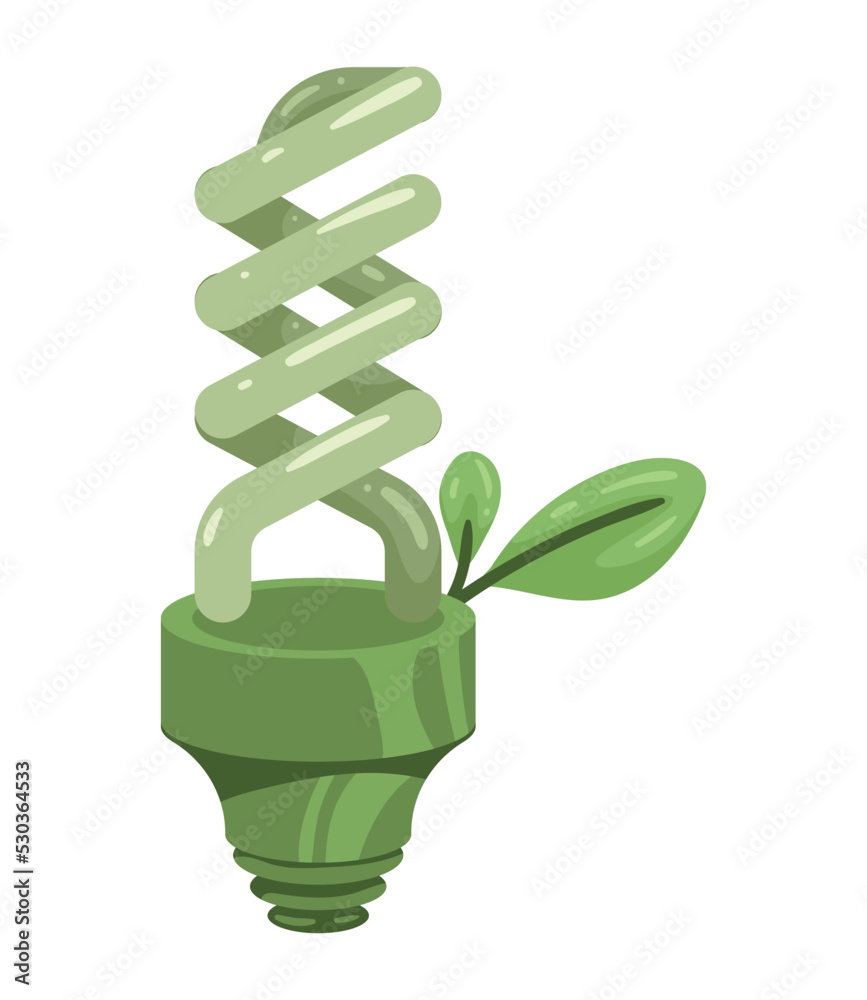 Wall mural bulb green energy