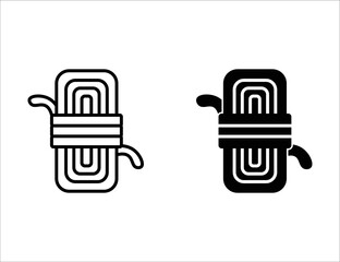 rope icon. outline icon and solid icon