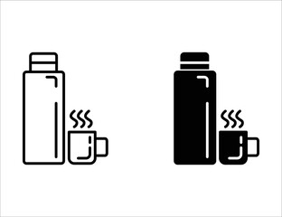 coffee icon. outline icon and solid icon