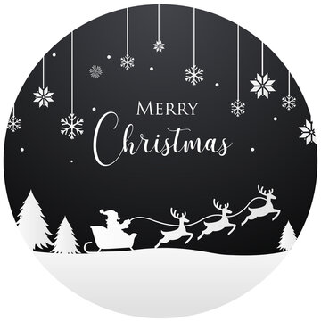 Elegant christmas design with santa clause and moon background image