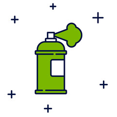 Filled outline Paint spray can icon isolated on white background. Vector