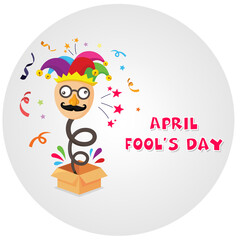 April fools day with box surprise and silly face background image