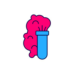 Filled outline Chemical experiment, explosion in the flask icon isolated on white background. Chemical explosion in a test tube. Vector