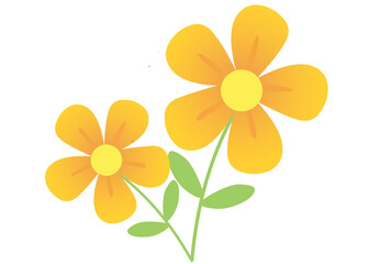 Elegant yellow Flower cartoon background image
