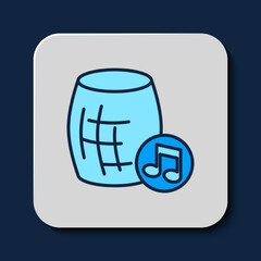 Filled outline Voice assistant icon isolated on blue background. Voice control user interface smart speaker. Vector