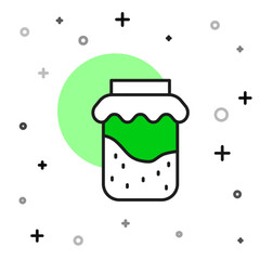 Filled outline Jam jar icon isolated on white background. Vector