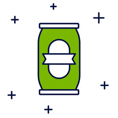 Filled outline Beer can icon isolated on white background. Vector