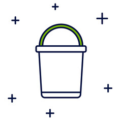 Filled outline Bucket icon isolated on white background. Vector