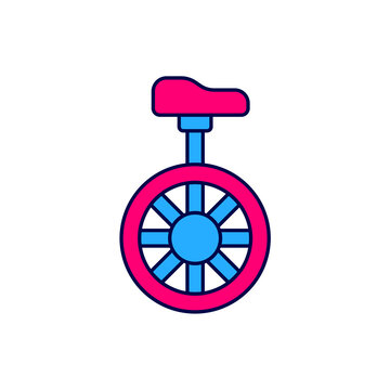 recommend clip art: Filled outline Unicycle or one wheel bicycle icon isolated on white background. Monowheel bicycle. Vector