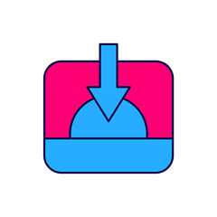 Filled outline Sunset icon isolated on white background. Vector