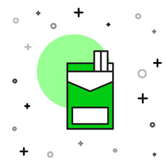 Filled outline Cigarettes pack box icon isolated on white background. Cigarettes pack. Vector