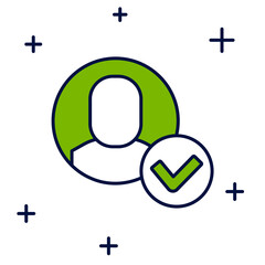 Filled outline Worker icon isolated on white background. Business avatar symbol user profile icon. Male user sign. Vector