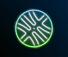 Glowing neon line Basketball ball icon isolated on black background. Sport symbol. Colorful outline concept. Vector