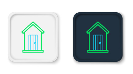 Line Farm house icon isolated on white background. Colorful outline concept. Vector