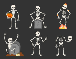 Fototapeta na wymiar This is a Halloween skeletons collection