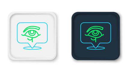 Line Eye of Horus icon isolated on white background. Ancient Egyptian goddess Wedjet symbol of protection, royal power and good health. Colorful outline concept. Vector